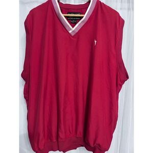 Austin Golf Mens Red V Neck Sleeveless‎ Wind Water Stain Resistant Vest XL